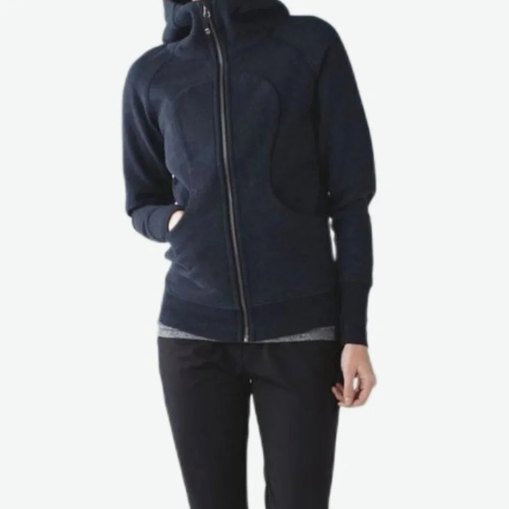 Lululemon Scuba Hoodie Classic Cotton Fleece Heathered Naval Blue
